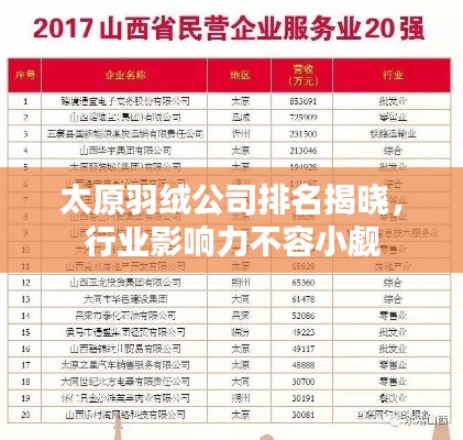 太原羽绒公司排名揭晓，行业影响力不容小觑