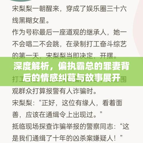 深度解析，偏执霸总的罪妻背后的情感纠葛与故事展开