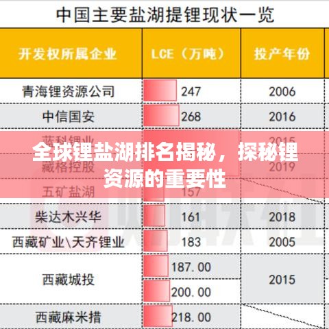全球锂盐湖排名揭秘，探秘锂资源的重要性