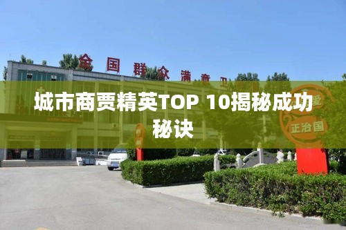 城市商贾精英TOP 10揭秘成功秘诀