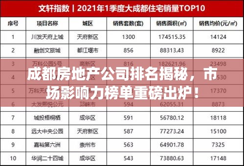 成都房地产公司排名揭秘，市场影响力榜单重磅出炉！