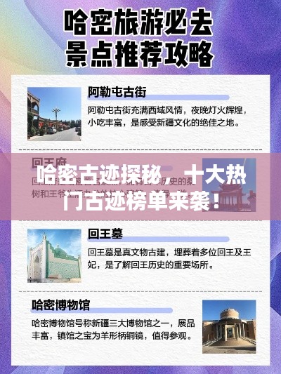 哈密古迹探秘，十大热门古迹榜单来袭！
