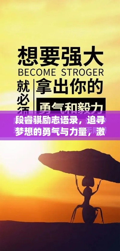 段睿骐励志语录，追寻梦想的勇气与力量，激发无限潜能！