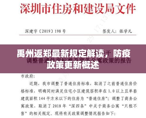 禹州返郑最新规定解读，防疫政策更新概述