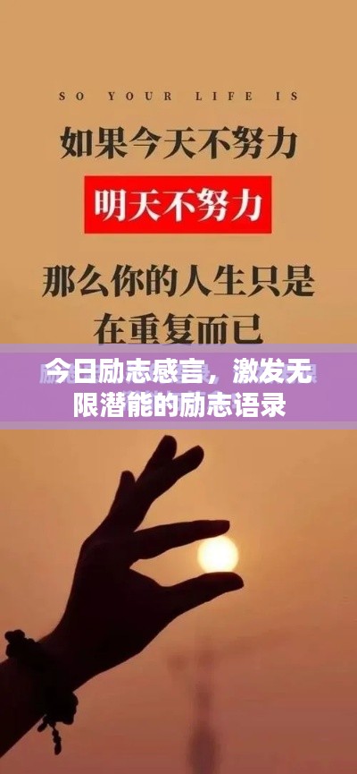 今日励志感言，激发无限潜能的励志语录