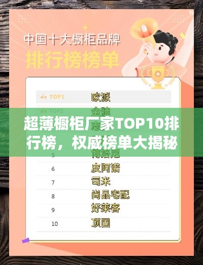 超薄橱柜厂家TOP10排行榜，权威榜单大揭秘！