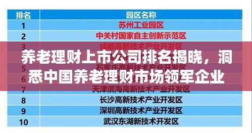 养老理财上市公司排名揭晓，洞悉中国养老理财市场领军企业