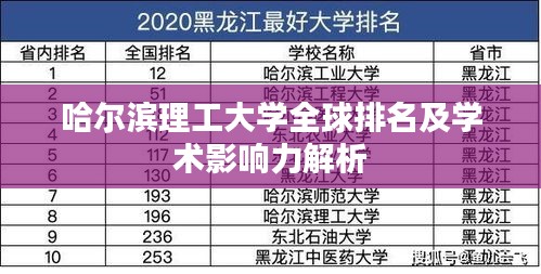 哈尔滨理工大学全球排名及学术影响力解析