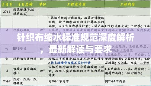 针织布缩水标准规范深度解析，最新解读与要求
