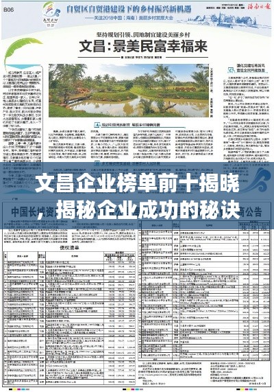 文昌企业榜单前十揭晓，揭秘企业成功的秘诀！