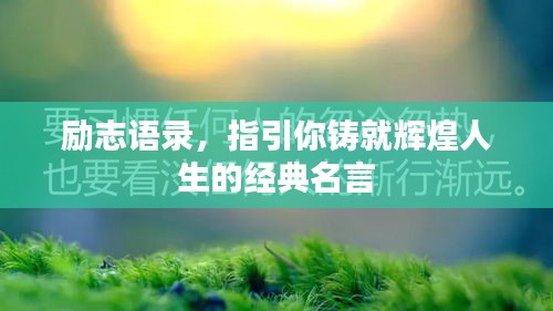 励志语录，指引你铸就辉煌人生的经典名言