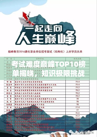 考试难度巅峰TOP10榜单揭晓，知识极限挑战等你来战！