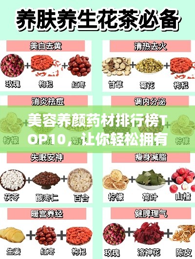 美容养颜药材排行榜TOP10，让你轻松拥有靓丽肌肤！